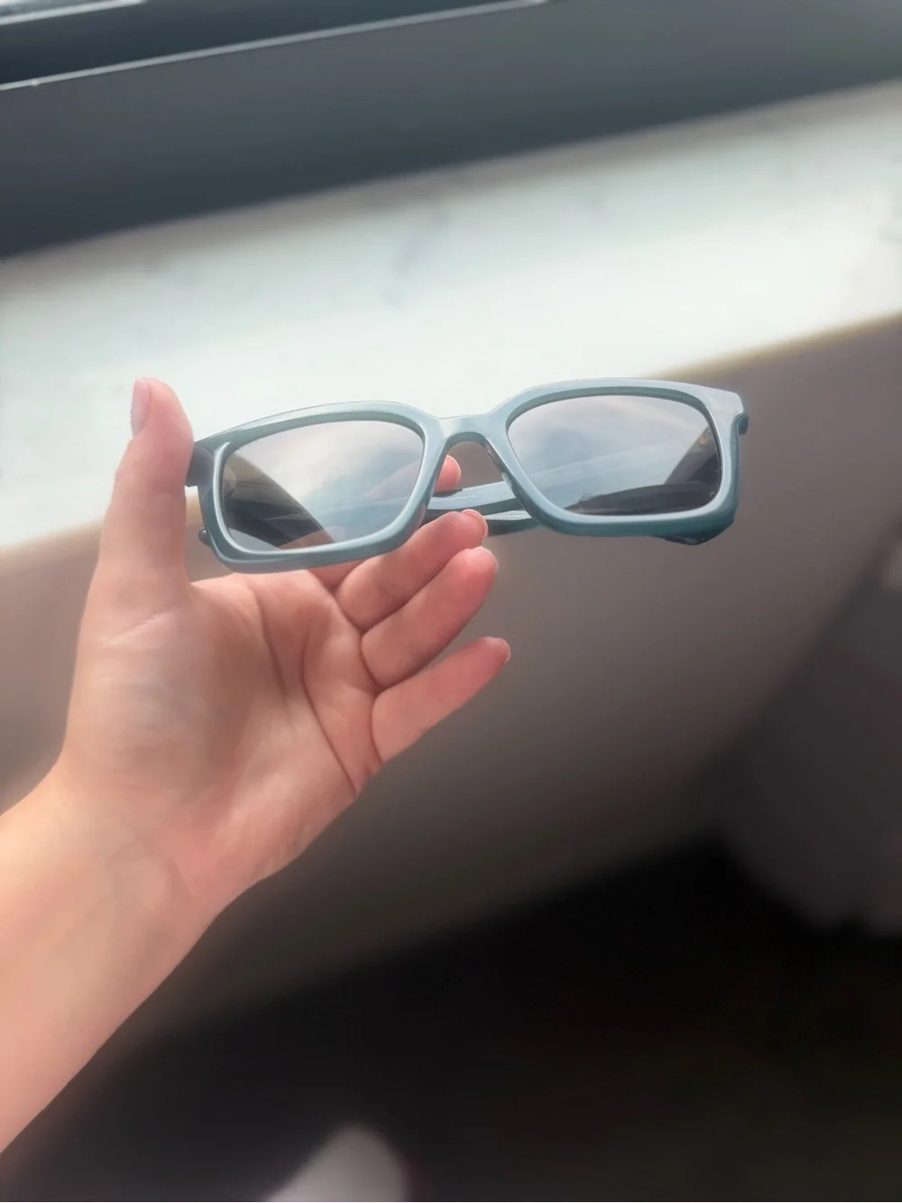 Gucci Teal Square Sunglasses with Brown Lenses